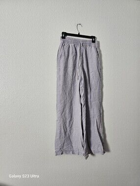 Splendid Light Lavender Wide-Leg Linen Pants Sz S